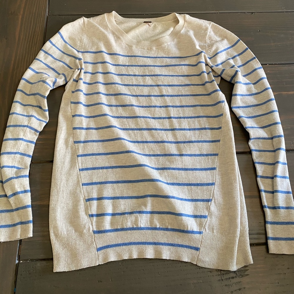 Cute Cream and Blue Sweater